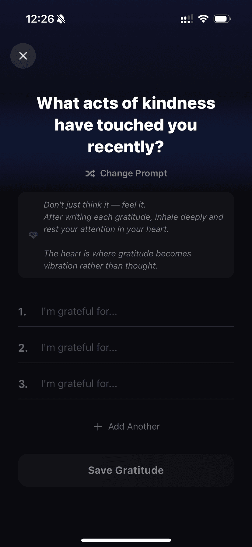 Gratitude reflection